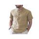thumbnail image 3 of Txlixc Camisa con cuello levantado y botones para hombre, manga corta, color sólido, uso diario, ropa de calle informal, tops para hombre Txlixc Casual, 3 of 6