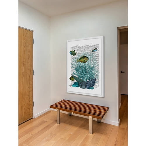 Marmont Hill "Blue Coral Fish" Framed Painting Print