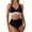 Black, variant on Women's Bikini Set Solid Color Two Piece Swimsuit with Removable Bra Pads No Underwire for Beach Swimming Vacation,Army Green,L