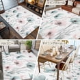 thumbnail image 6 of 6x9Ft Area Rugs Teal Pink Spring Floral Non-Skid Rubber Backing Large Rectangle Rugs - Living Room Bedroom Home Office, Summer Botanical Watercolor Indoor Floor Mat Carpets Washable Rug, 6 of 9