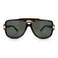 thumbnail image 6 of Classic 80s Rapper Mid Temple Flat Top Bridge Thick Plastic Racer Sunglasses Tortoise - Green, 6 of 8