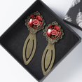 thumbnail image 4 of Rose Vintage Copper-Colored Lace Bookmarks: Stainless Steel Book Accessories and Markers, Gifts for Readers and Book Lovers, Set of 2, 4 of 5