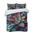 thumbnail image 2 of Teal Red Ombre Succulent Twin XL Size Down Alternative Comforter, Lightweight Comforter Quilt Bedding Set with Pillow Shams Abstract Art Botanical All Seasons Bed Comforter Duvet Insert 68"x98", 2 of 7