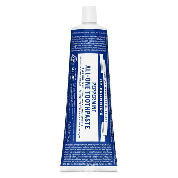 DR. BRONNER'S MAGIC SOAPS AllOne Toothpaste Peppermint 5 OUNCE, Pack