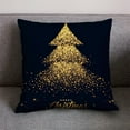 thumbnail image 2 of Floleo Christmas Gold Throw Pillow Covers Xmas Cases Decorations 18X18 Decor Indoor Home Soft Velvet Decorative Cushion For Sofa Couch Tree Snowflake Reindeer, 2 of 3