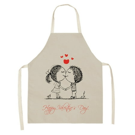 

Yoslce Valentine s Day Funny Apron 1Pc Parent Adult The Family Kitchen Valentine s Day Print Linen Family Aprons