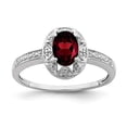 thumbnail image 3 of 925 Sterling Silver Rhodium-Plated Diamond and Garnet Ring Size 9, 3 of 5
