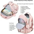 thumbnail image 6 of 3-piece Backpack for Girls, 15.6 Inch Laptop School Bag Kindergarten Elementary College Backpacks Large Bookbags for Teen Girls Women Students Casual Travel Daypacks（Pink）, 6 of 8