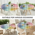 thumbnail image 7 of Colorful Watercolor Stripe Pattern Round Fitted Tablecloth with Elastic Edge,Dining Table Cover Waterproof,Outdoor Round Tablecloth for Camping,Dining,Indoor and Outdoor, 7 of 7