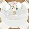 thumbnail image 1 of HAHDAXIA Housse de Table Ronde Imperméable Nappe Élastique Housse de Table Ajustée en Vinyle Bord Élastique Housse de Table en Plastique Convient aux Tables jusqu'à 36 Pouces-44 Pouces R Transparent, 1 of 7