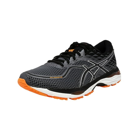 Asics Men's Gel-Cumulus 19 Carbon / Black Hot Orange Low Top Tennis Shoe - (Best Asics Shoes For Gym)