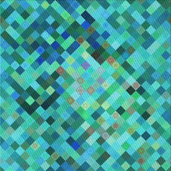 Ahgly Company Machine Washable Indoor Square Transitional Dark Cyan Green Area Rugs, 7' Square