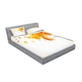 thumbnail image 2 of Ambesonne Abstract Fitted Sheet & Pillow Sham Set, Autumn Sun and Trees, Full, Yellow Orange and Black, 2 of 2