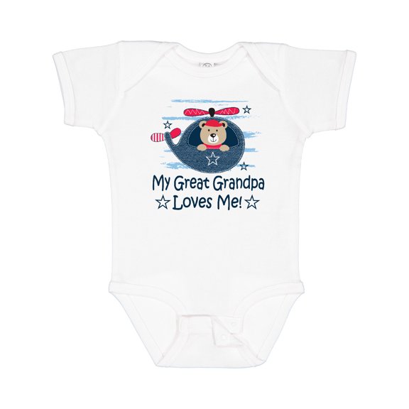 Inktastic My Great Grandpa Loves Me Grandson Bear Boys Baby Bodysuit
