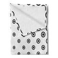 thumbnail image 2 of Geometric Circle Soft Flannel Fleece Throw Blanket, Different Round Shaped Dots Spots Motif Simplistic Abstract Background, Cozy Plush for Indoor and Outdoor Use, 50" x 60", Black White, by Ambesonne, 2 of 5