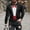 01 Black, variant on Weiqiqre Classic Tuxedo with Red Rose Long Sleeve Shirt Party Fashion Shirt