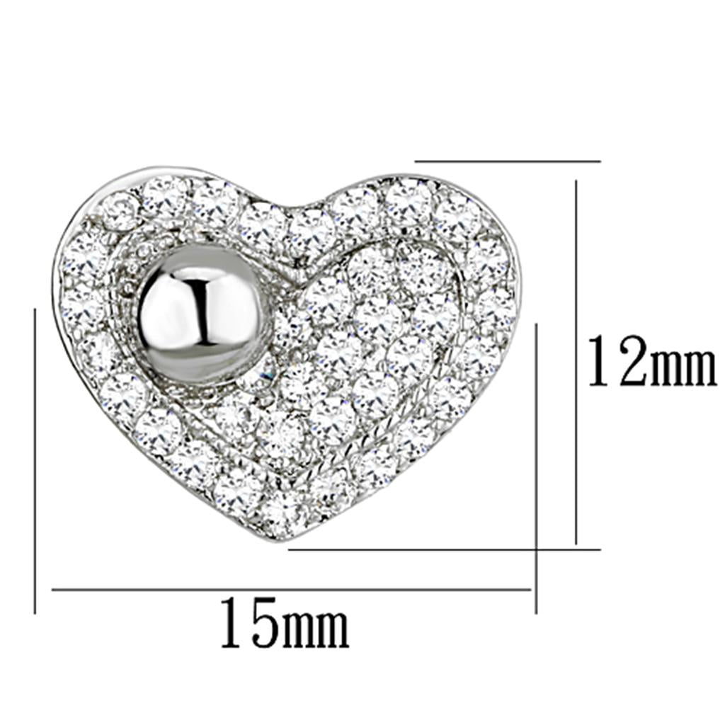 Women's Brass Rhodium CZ Clear 3.20(g) Western Stud Earrings