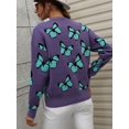 thumbnail image 5 of Suéter informal con bordado de mariposas de TEELYNN para mujer, suéter vintage de manga larga para otoño 2022, jersey de punto de gran tamaño, 5 of 5