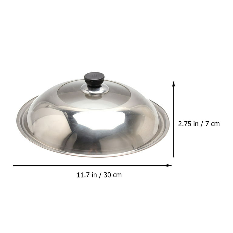 NUOLUX Stainless Steel Pot Cover Household Visible Pan Lid Wok Cover with  Knob