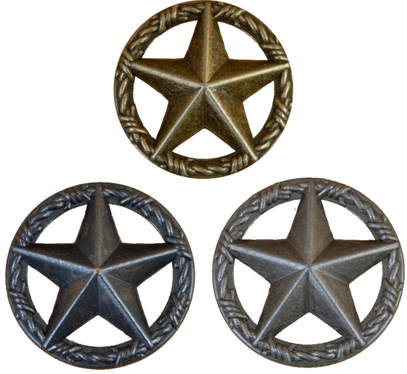 Star with Barbwire Drawer Cabinet Knob in Oil Rubbed Brass
