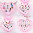 thumbnail image 2 of POINTERTECK 36 pcs Little Girl Adjustable Rhinestone Gem Rings in Box Rings set with Heart Shaped Box  Gift for Girls, 2 of 7
