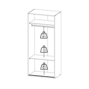 Tvilum Space Armoire Wardrobe with 2 Sliding Doors for Adults in White