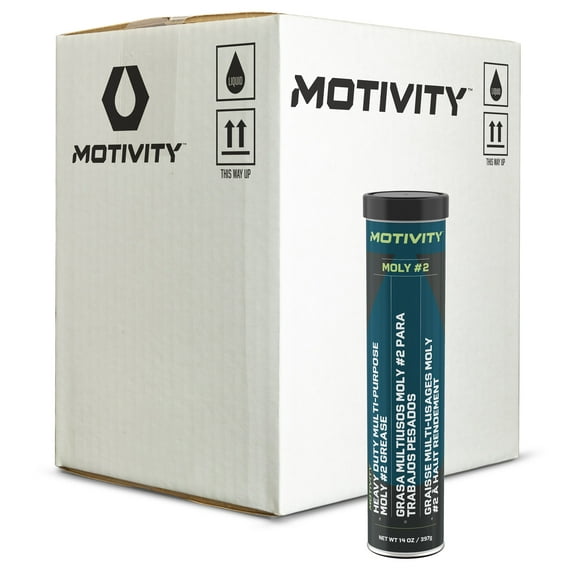 MOTIVITY Heavy Duty Moly Grease, NGLI 2, High Temp & Water Resistant - 10 Pack 14oz Tubes
