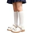 thumbnail image 3 of JAJAHO Girls Mary Jane Flats Dress Shoes Bow Pearl Pu Leather Hook And Loop Kids School Uniform Shoes Wedding Party Footwear 2-13Y, 3 of 6