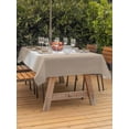 thumbnail image 3 of Outdoor Tablecloth with Umbrella Hole for Patio/Picnic/Party/Camping, Beige Ombre Striped Waterproof Table Cloth Rectangle Table Cover Washable, Beige Gradient Farmhouse Abstract Art (54"x 80"), 3 of 9