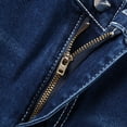 thumbnail image 4 of Mens Retro Straight Leg Jean with Embroidered Design Elastic Waist Jeans with Pockets Wide Leg Denim Relaxed Fit Comfort Casual Classic Fit Baggy Jean Pants,Blue L, 4 of 5