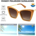 thumbnail image 5 of FEISEDY Trendy Polarized Women Sunglasses, Retro Womens Square Cat Eye Sun Glasses B4134, 5 of 14