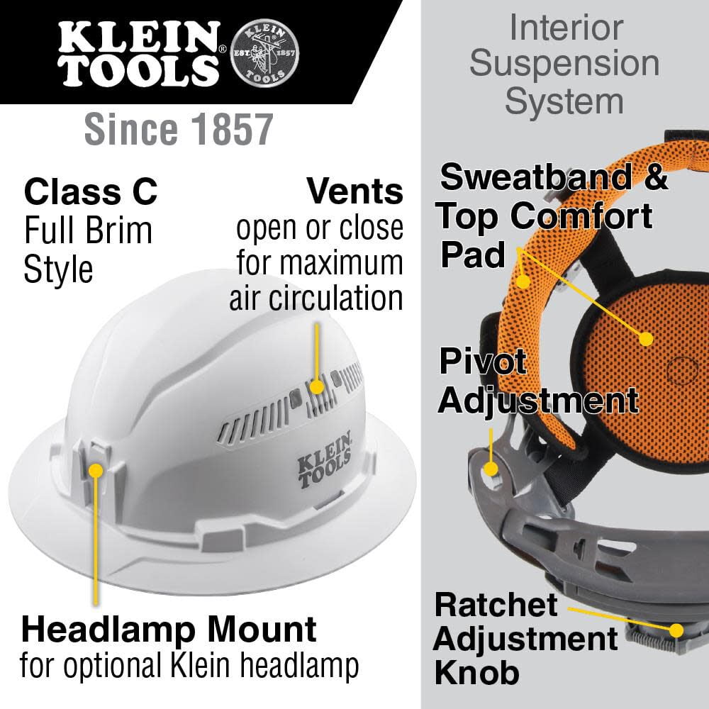 Klein Tools Vented Hard Hat And Headlamp Set