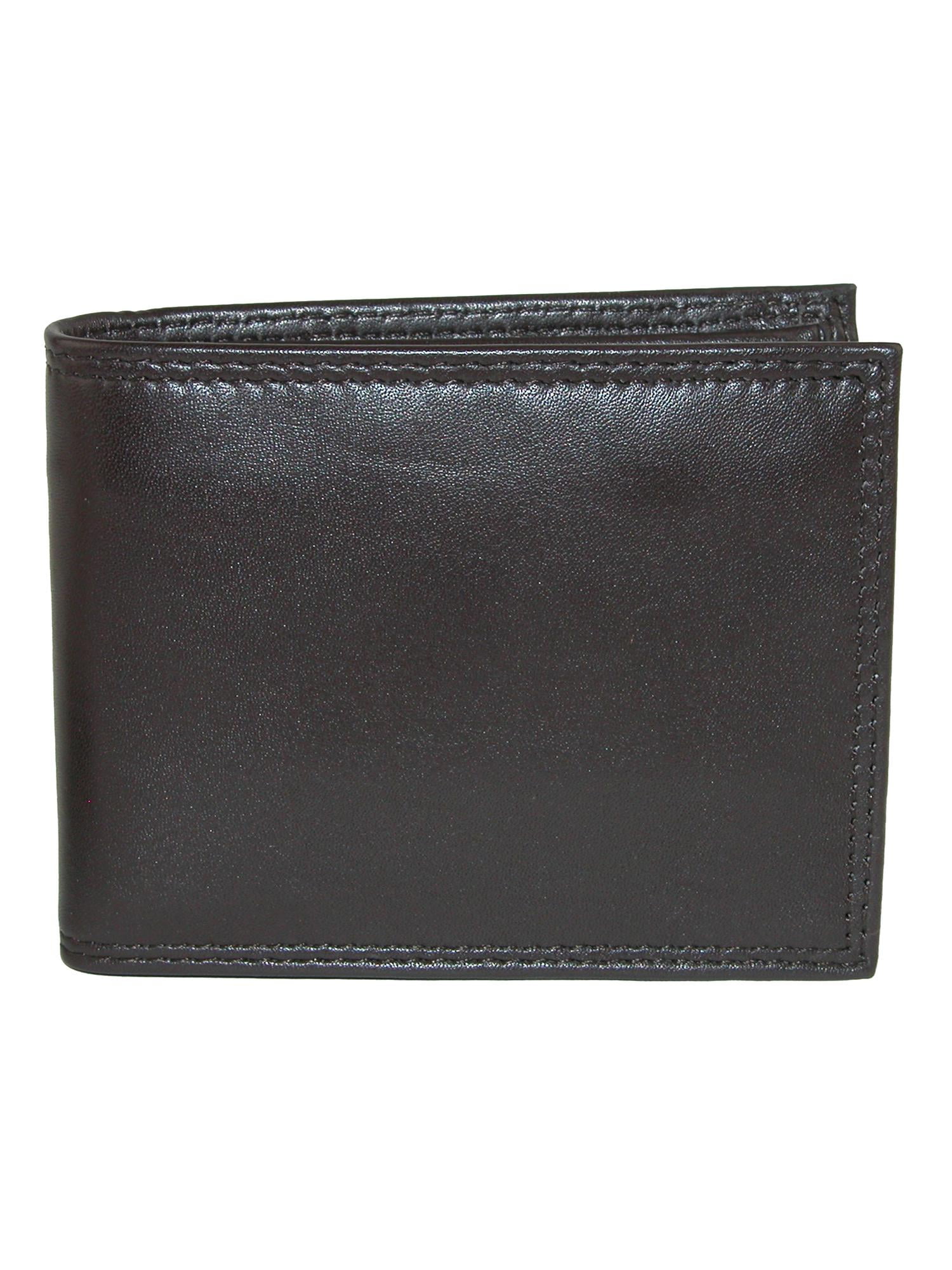 New Buxton Men's Emblem Leather RFID Protected Zip-Around Wallet with ID 