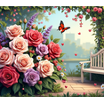 thumbnail image 4 of Pink Roses Floral Backdrop Banner for Parties Weddings Photography Events Garden Decorations, 4 of 8