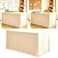 thumbnail image 2 of Table Skirt Ruffled Teacher Desk Tablecloth 72" x 30" Ruffle Desk Skirt for Office Rectangle Round Table Cover Dessert Decor, 2 of 6