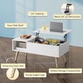 thumbnail image 6 of Lift-Top Coffee Table with Storage - Modern White Design for Living Room, 6 of 8