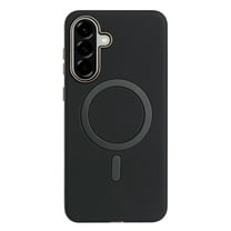 for Samsung Galaxy A36 5G Strong Magnetic Case Compatible with Mag-Safe, Luxury Elegant PU Leather TPU Bumper Shockproof Protective Slim Magnetic Phone Cover for Samsung Galaxy A36 5G, Black