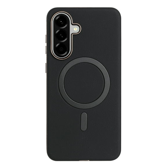 for Samsung Galaxy A36 5G Strong Magnetic Case Compatible with Mag-Safe, Luxury Elegant PU Leather TPU Bumper Shockproof Protective Slim Magnetic Phone Cover for Samsung Galaxy A36 5G, Black