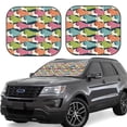 thumbnail image 6 of Kdxio Lantern Koi Fish Print 2-Piece Sun Shade Front Windshield - Foldable Car Front Window Sunshades for Most Sedans SUV Truck, 6 of 6