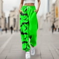 thumbnail image 2 of LUOGENLI Pantalon Décontracté pour Femme Pantalon Décontracté à Imprimé de Dessins Animés pour Dame Pantalon Décontracté pour Femmes 36X29 Extensible Pantalon Décontracté pour Femmes 36X29 Vert TG, 2 of 4