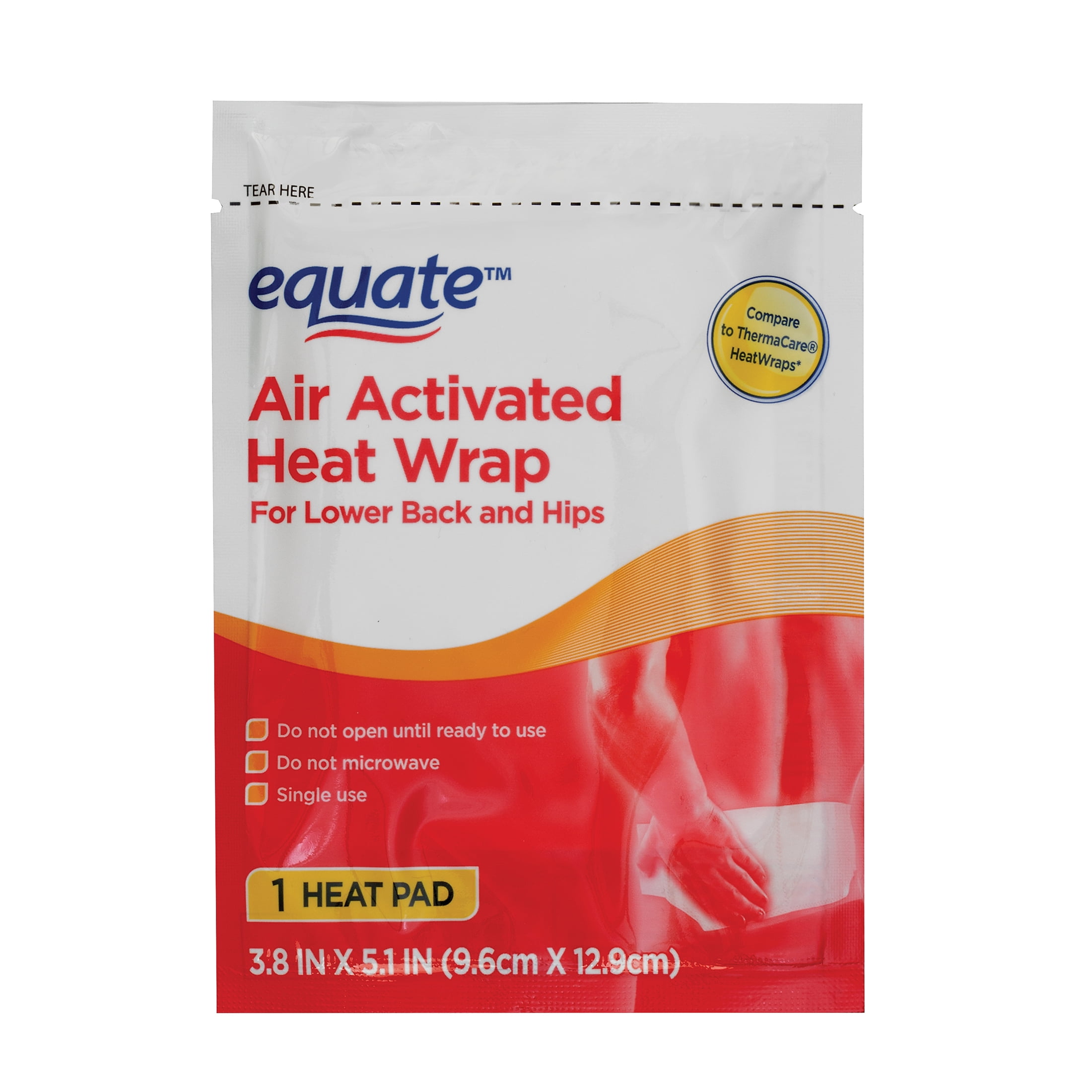 Equate Air Activated Heat Wrap, 3 Count (1 Wrap with 6 Pads), Compare to ThermaCare® HeatWraps