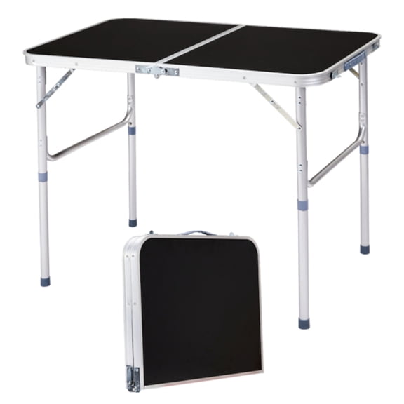 Alvantor Black Portable 3 ft Folding Camping Table with Carry Handle