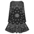 thumbnail image 5 of Paisley Pattern Long Sleeve Dresses For Women Vintage Elegant Party Dress Oversized V-neck Dress S-8XL, 5 of 7