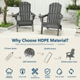 thumbnail image 6 of FOOWIN HDPE Folding Adirondack Chair with Cup Holder, Fire Pit Chairs Set of 4, Grey, 6 of 7