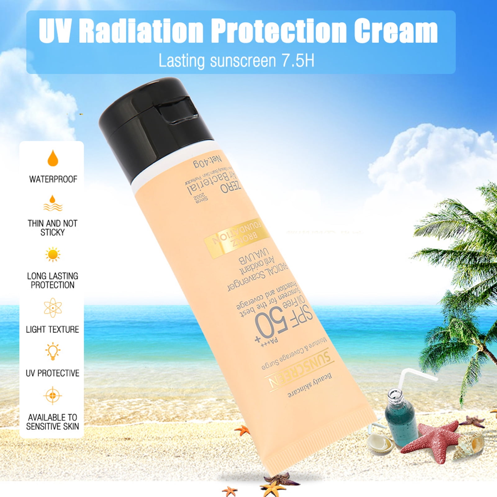 Sun Cream Lock Sun Block Cream Sun Cream Whitening Sunblock SPF50++ Sunscreen Cream ...