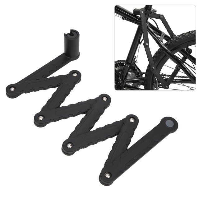 Bike Lock, Alloy Steel Foldable Black Cycling Lock, Bike Tool for Bicycle Bike Bicycle Security Accessory