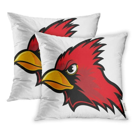 CMFUN Mascot Cardinal Bird Cartoon Animal Beak Pillowcase Cushion Cases 18x18 inch Set of 2