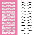 thumbnail image 2 of Plantillas para cejas, 12 estilos, plantilla reutilizable para dar forma a las cejas con correa para la cabeza y maquinilla de afeitar para cejas para mujeres, 2 of 5