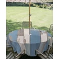 thumbnail image 3 of Outdoor Tablecloth with Umbrella Hole Zipper Blue Wood Grain Round Tablecloth 60" Waterproof Outside Table Cloth Farmhouse Mottled Striped Plank Patio Table Cover Tablecloths for Picnic Party, 3 of 8