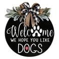 thumbnail image 2 of Letrero de bienvenida Esperamos que te gusten los perros/gatos Colgador de puerta de madera Decoraciones rústicas, 2 of 8